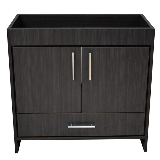 Volpa USA Pacific 36" Black Ash Freestanding Modern Bathroom Vanity With Brushed Nickel Round Handles Cabinet Only