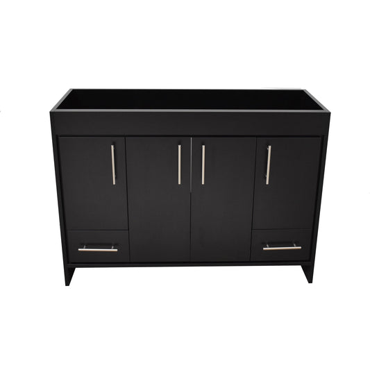 Volpa USA Pacific 48" Black Freestanding Modern Bathroom Vanity With Brushed Nickel Round Handles Cabinet Only