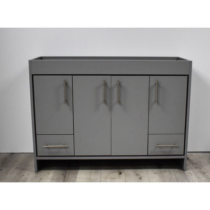 Volpa USA Pacific 48" Gray Freestanding Modern Bathroom Vanity With Brushed Nickel Round Handles Cabinet Only