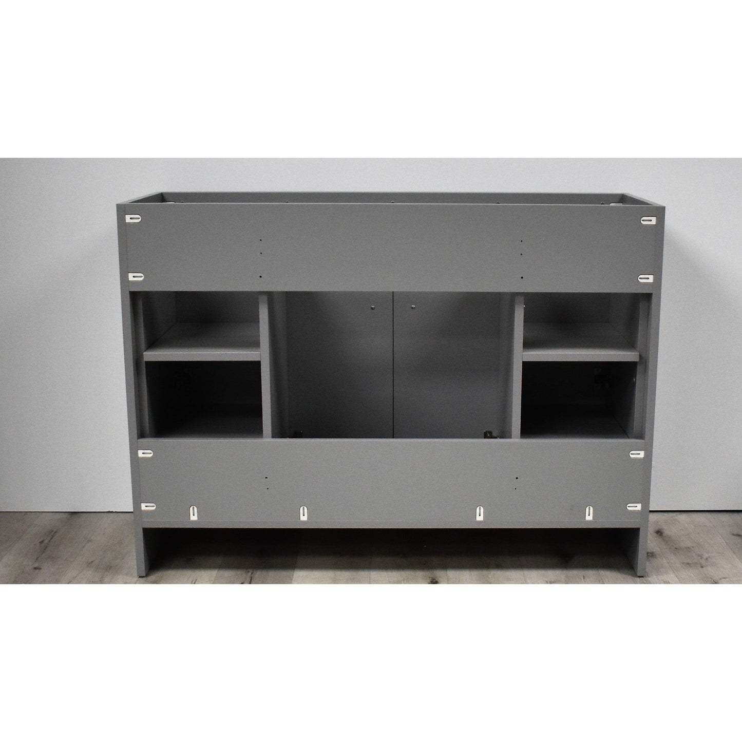 Volpa USA Pacific 48" Gray Freestanding Modern Bathroom Vanity With Brushed Nickel Round Handles Cabinet Only