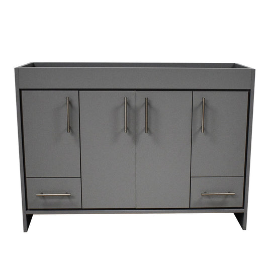 Volpa USA Pacific 48" Gray Freestanding Modern Bathroom Vanity With Brushed Nickel Round Handles Cabinet Only