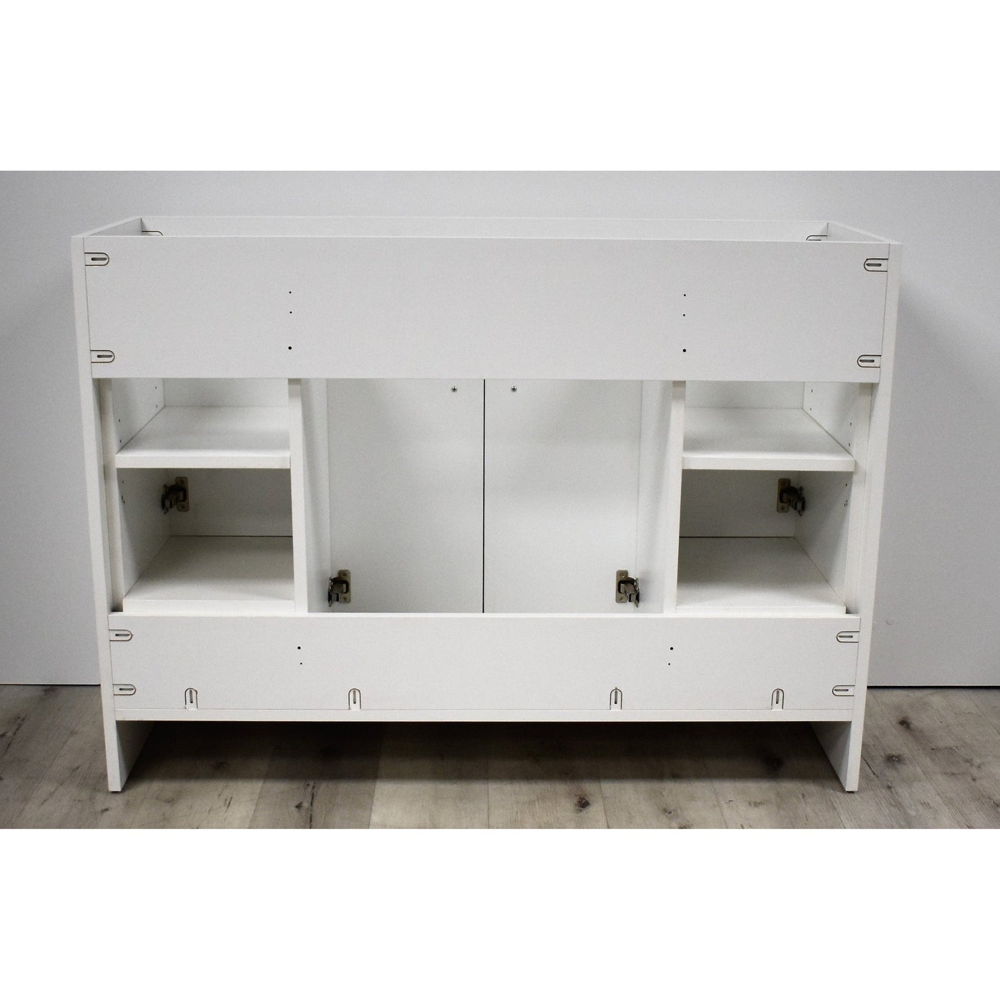 Volpa USA Pacific 48" White Freestanding Modern Bathroom Vanity With Brushed Nickel Round Handles Cabinet Only