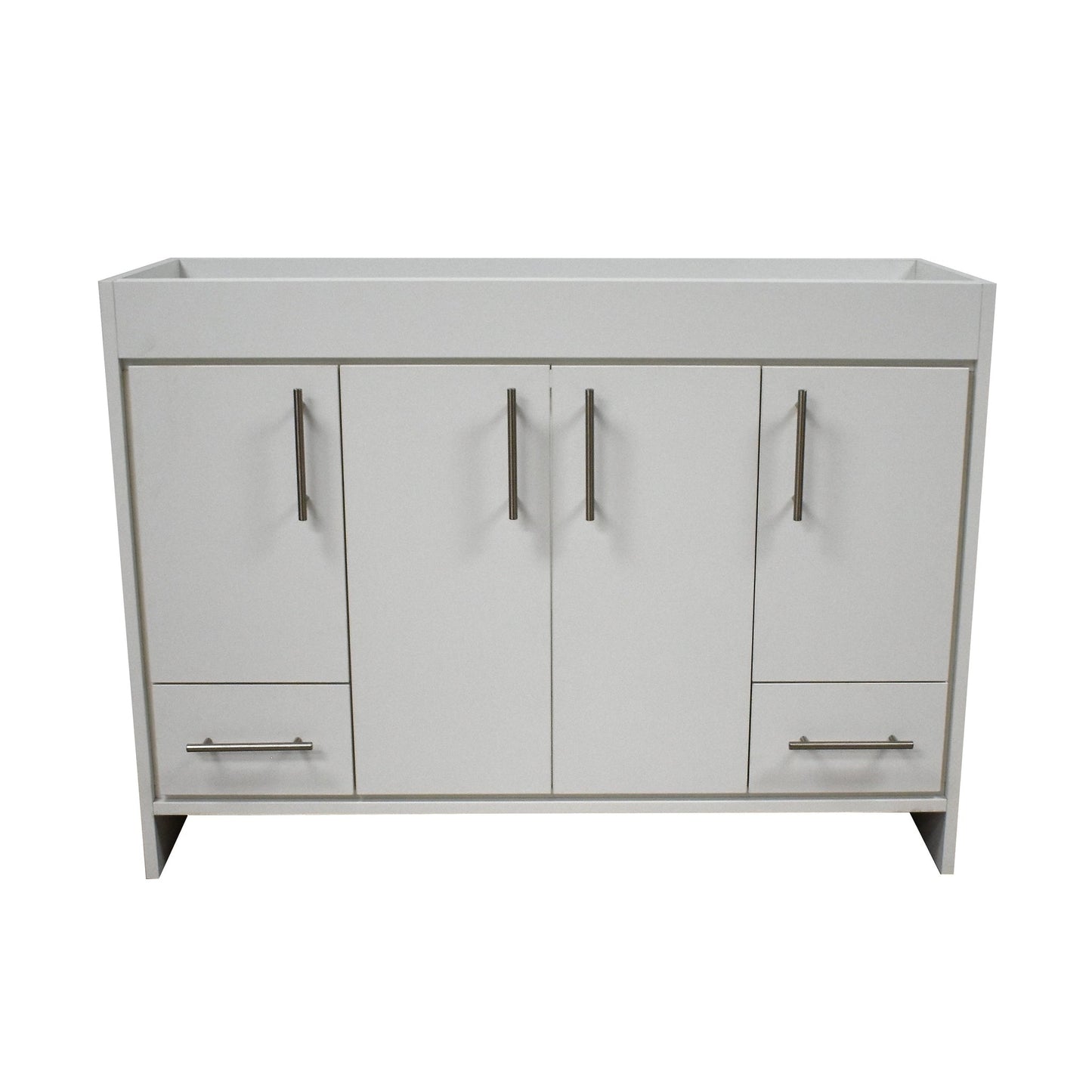 Volpa USA Pacific 48" White Freestanding Modern Bathroom Vanity With Brushed Nickel Round Handles Cabinet Only