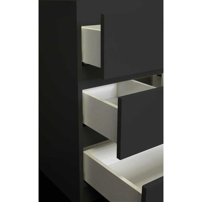 Volpa USA Pepper 24" x 19" Glossy Black Modern Freestanding Bathroom Vanity With drawers