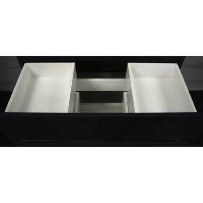 Volpa USA Pepper 24" x 20" Glossy Black Modern Freestanding Bathroom Vanity With Acrylic Top, Integrated Acrylic Sink and drawers