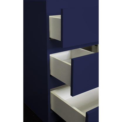 Volpa USA Pepper 24" x 20" Navy Modern Freestanding Bathroom Vanity With Acrylic Top, Integrated Acrylic Sink and drawers