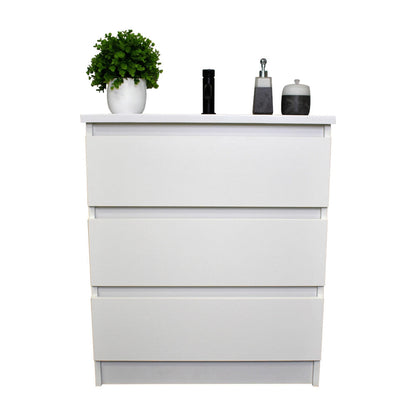 Volpa USA Pepper 24" x 20" White Modern Freestanding Bathroom Vanity With Acrylic Top, Integrated Acrylic Sink and drawers