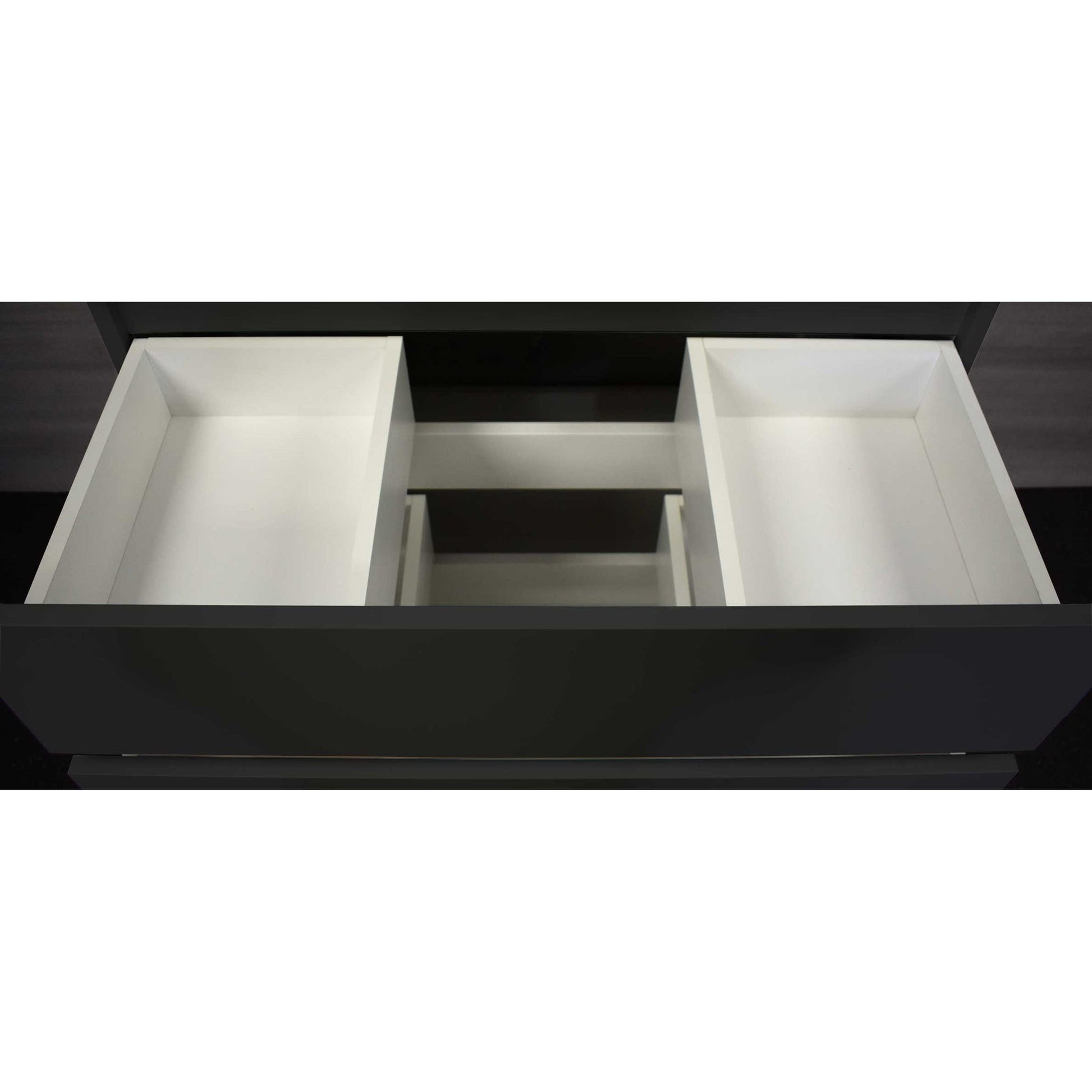 Volpa USA Pepper 30" x 19" Glossy Black Modern Freestanding Bathroom Vanity With drawers