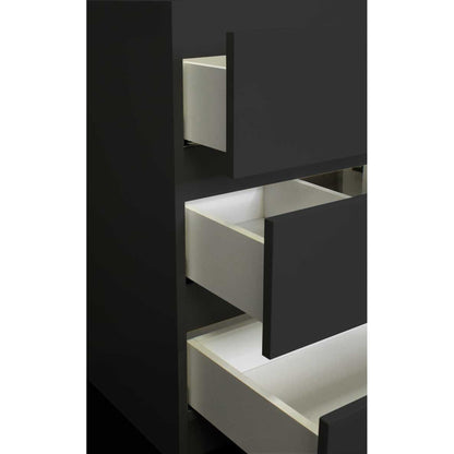 Volpa USA Pepper 36" x 19" Glossy Black Modern Freestanding Bathroom Vanity With drawers