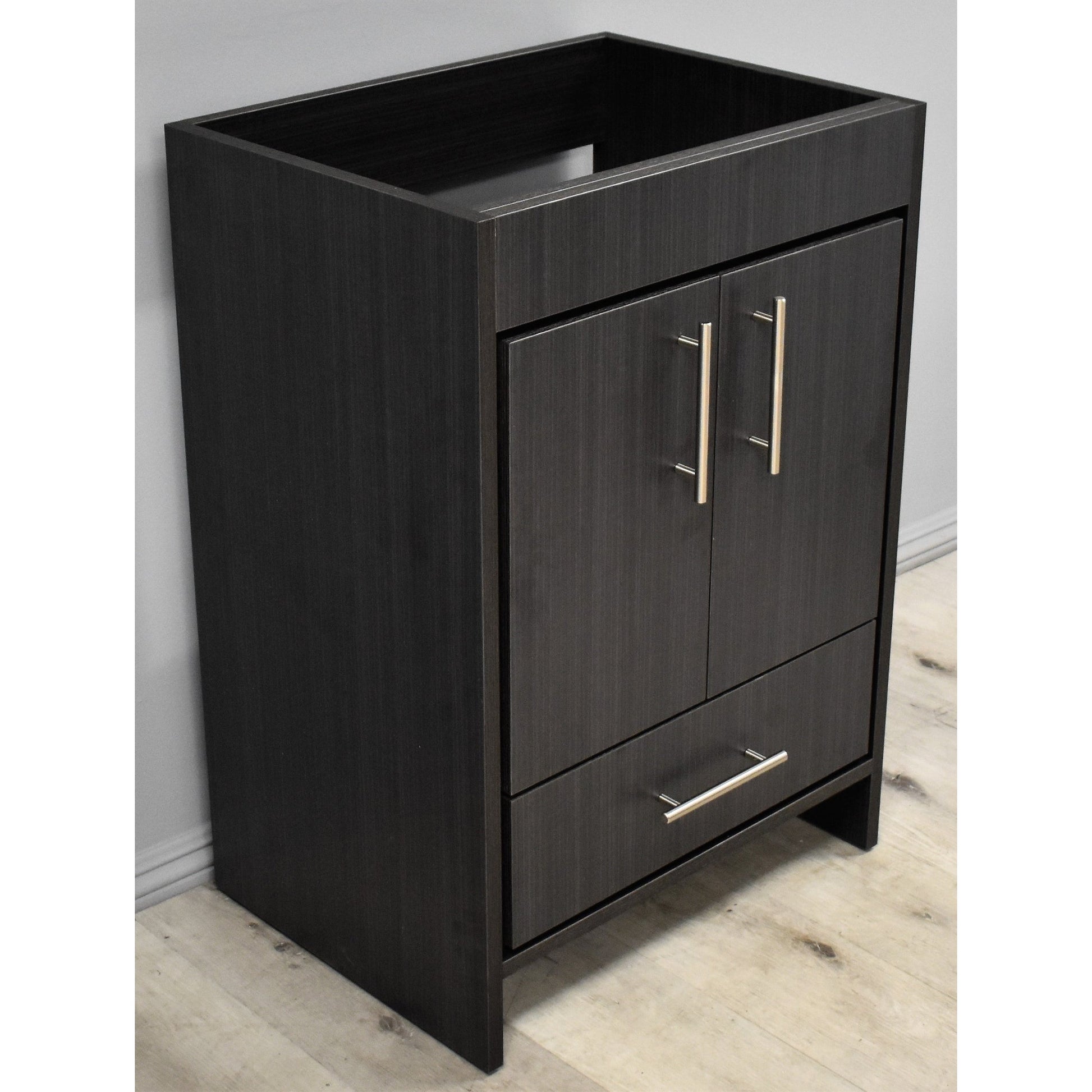 Volpa USA Rio 24" Black Ash Freestanding Modern Bathroom Vanity With Brushed Nickel Round Handles