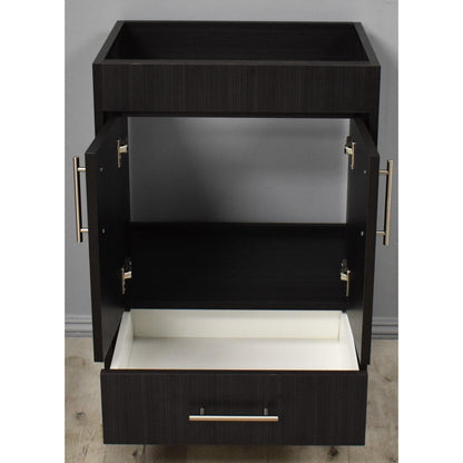 Volpa USA Rio 24" Black Ash Freestanding Modern Bathroom Vanity With Brushed Nickel Round Handles