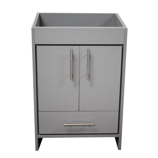 Volpa USA Rio 24" Grey Freestanding Modern Bathroom Vanity With Brushed Nickel Round Handles