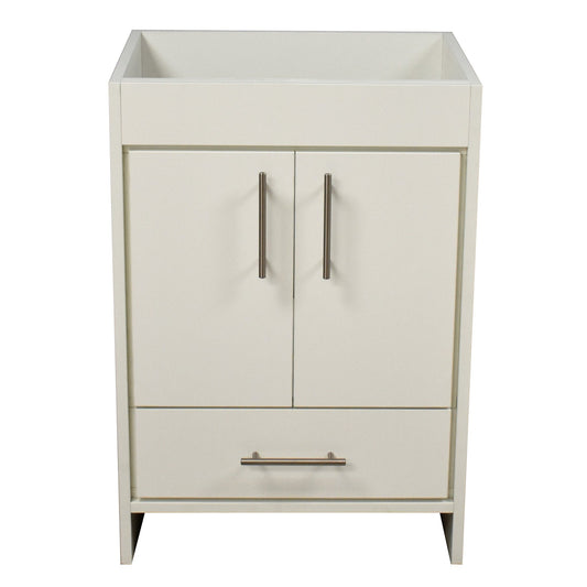 Volpa USA Rio 24" Soft White Freestanding Modern Bathroom Vanity With Brushed Nickel Round Handles