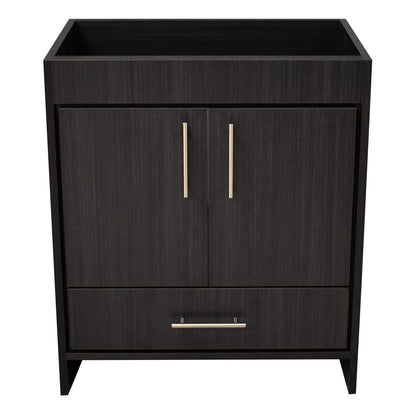 Volpa USA Rio 30" Black Ash Freestanding Modern Bathroom Vanity With Brushed Nickel Round Handles