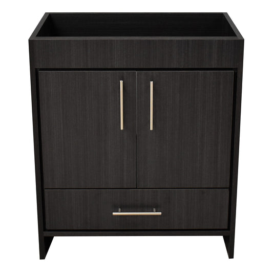 Volpa USA Rio 30" Black Ash Freestanding Modern Bathroom Vanity With Brushed Nickel Round Handles