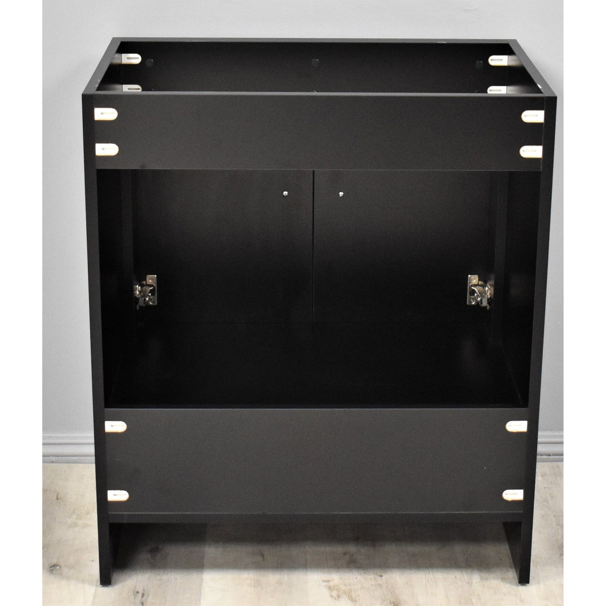 Volpa USA Rio 30" Black Freestanding Modern Bathroom Vanity With Brushed Nickel Round Handles