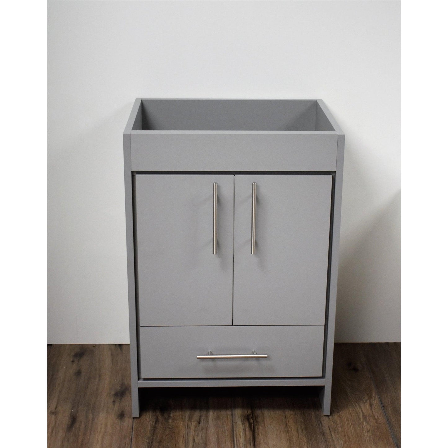 Volpa USA Rio 30" Grey Freestanding Modern Bathroom Vanity With Brushed Nickel Round Handles