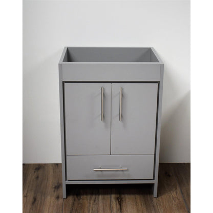 Volpa USA Rio 30" Grey Freestanding Modern Bathroom Vanity With Brushed Nickel Round Handles