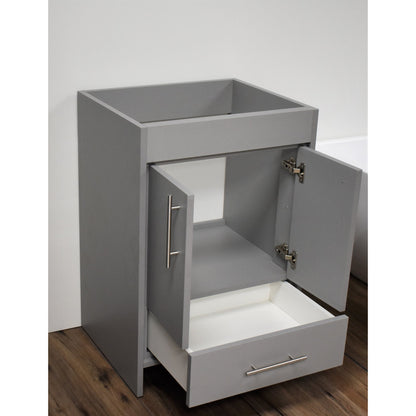 Volpa USA Rio 30" Grey Freestanding Modern Bathroom Vanity With Brushed Nickel Round Handles