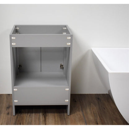 Volpa USA Rio 30" Grey Freestanding Modern Bathroom Vanity With Brushed Nickel Round Handles