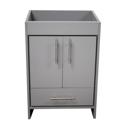 Volpa USA Rio 30" Grey Freestanding Modern Bathroom Vanity With Brushed Nickel Round Handles