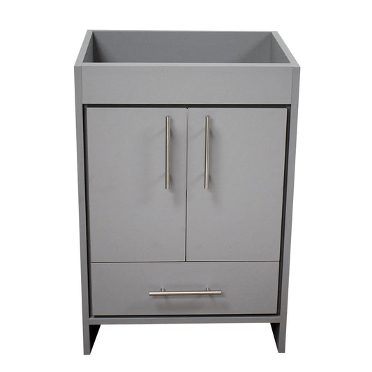 Volpa USA Rio 30" Grey Freestanding Modern Bathroom Vanity With Brushed Nickel Round Handles