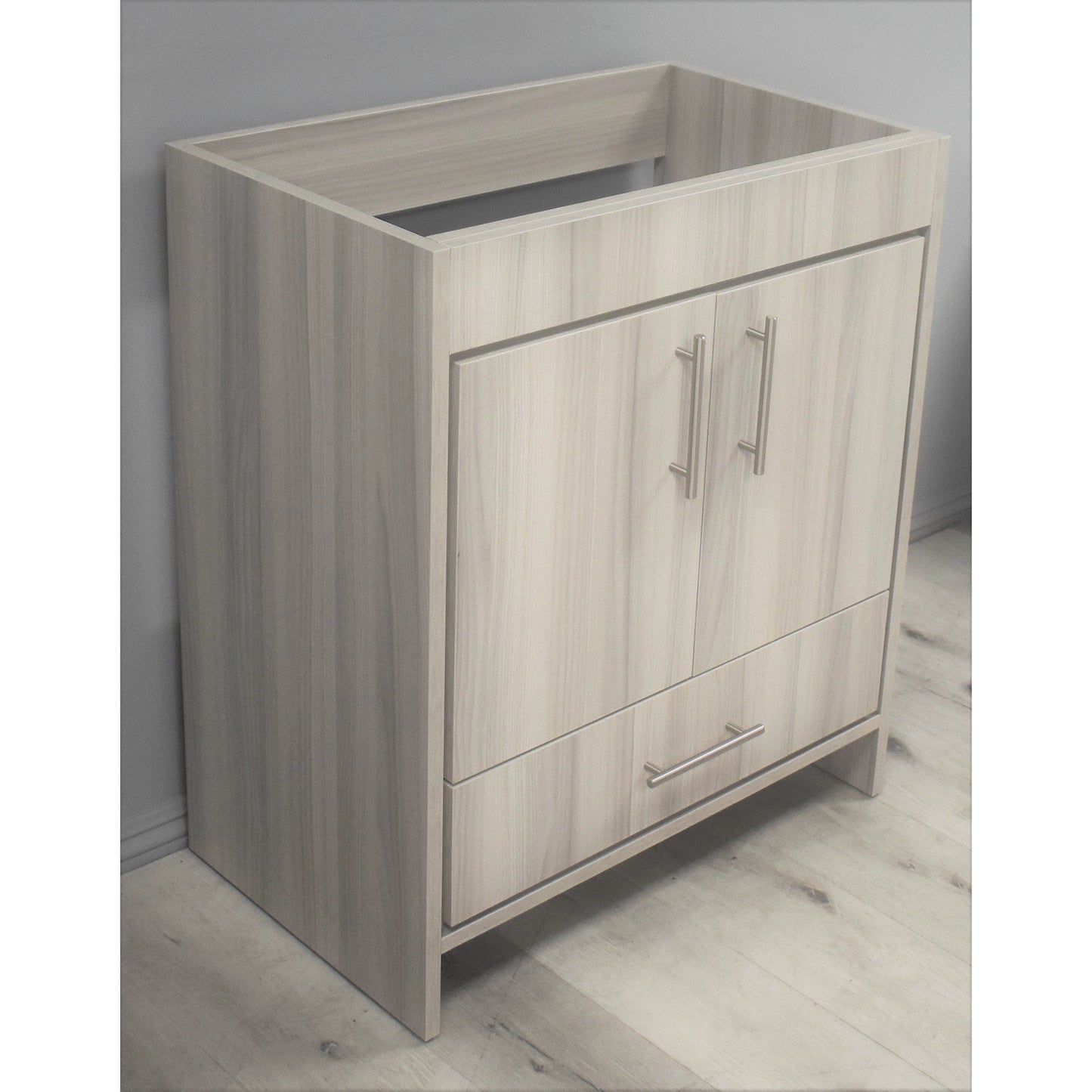 Volpa USA Rio 36" Ash Grey Freestanding Modern Bathroom Vanity With Brushed Nickel Handles