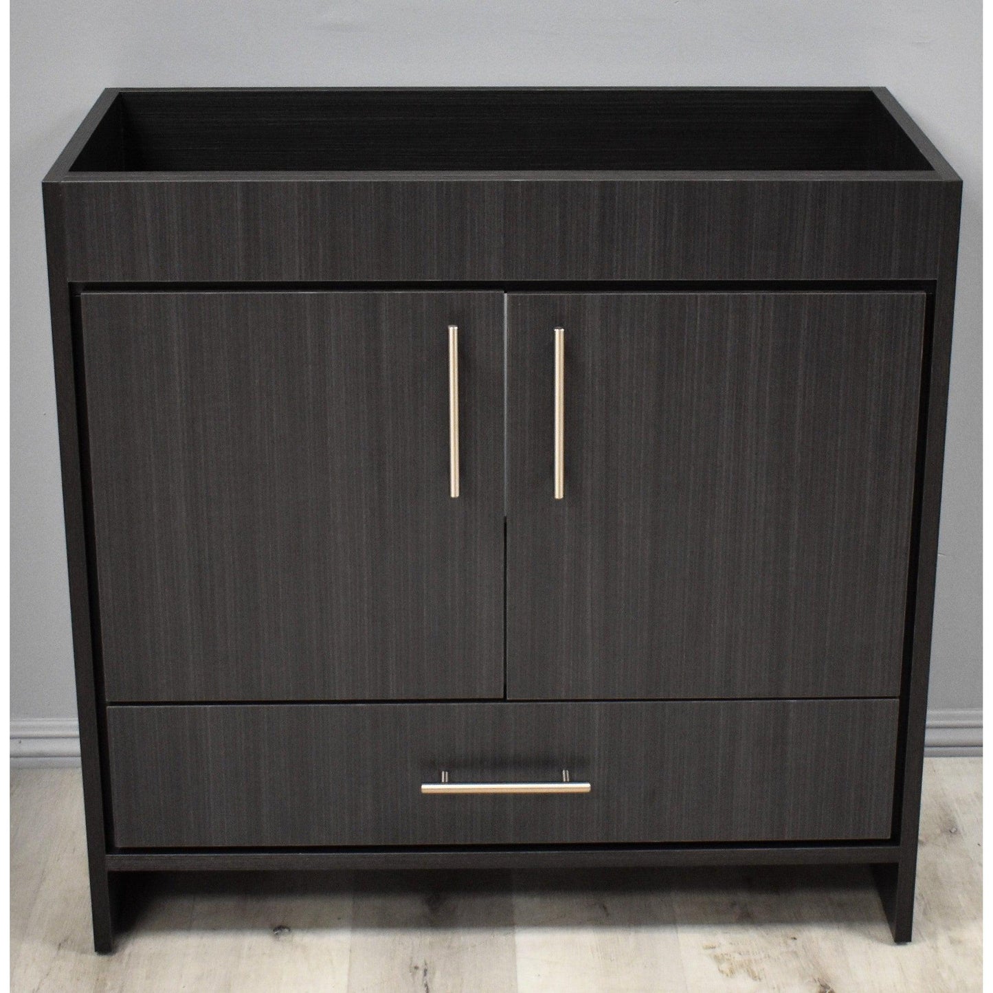 Volpa USA Rio 36" Black Ash Freestanding Modern Bathroom Vanity With Brushed Nickel Handles