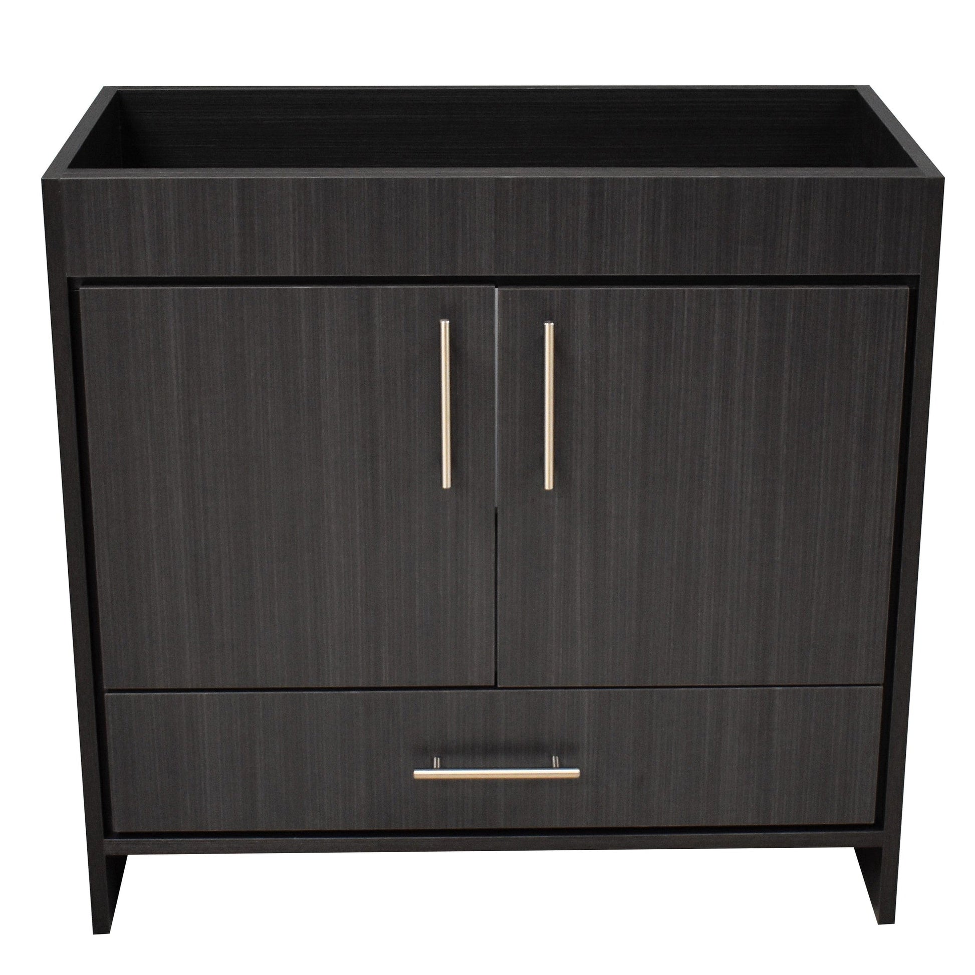 Volpa USA Rio 36" Black Ash Freestanding Modern Bathroom Vanity With Brushed Nickel Handles