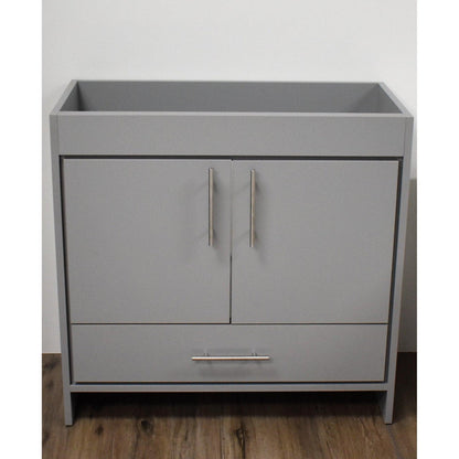 Volpa USA Rio 36" Gray Freestanding Modern Bathroom Vanity With Brushed Nickel Handles