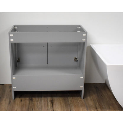 Volpa USA Rio 36" Gray Freestanding Modern Bathroom Vanity With Brushed Nickel Handles