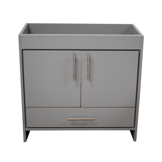 Volpa USA Rio 36" Gray Freestanding Modern Bathroom Vanity With Brushed Nickel Handles