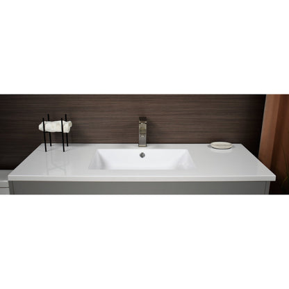 Volpa USA Rio 48" Gray Freestanding Modern Bathroom Vanity With Integrated Acrylic Top and Brushed Nickel Handles