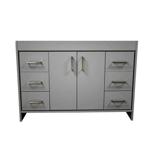 Volpa USA Rio 60" Gray Freestanding Modern Bathroom Vanity For Single Sink With Brushed Nickel Handles