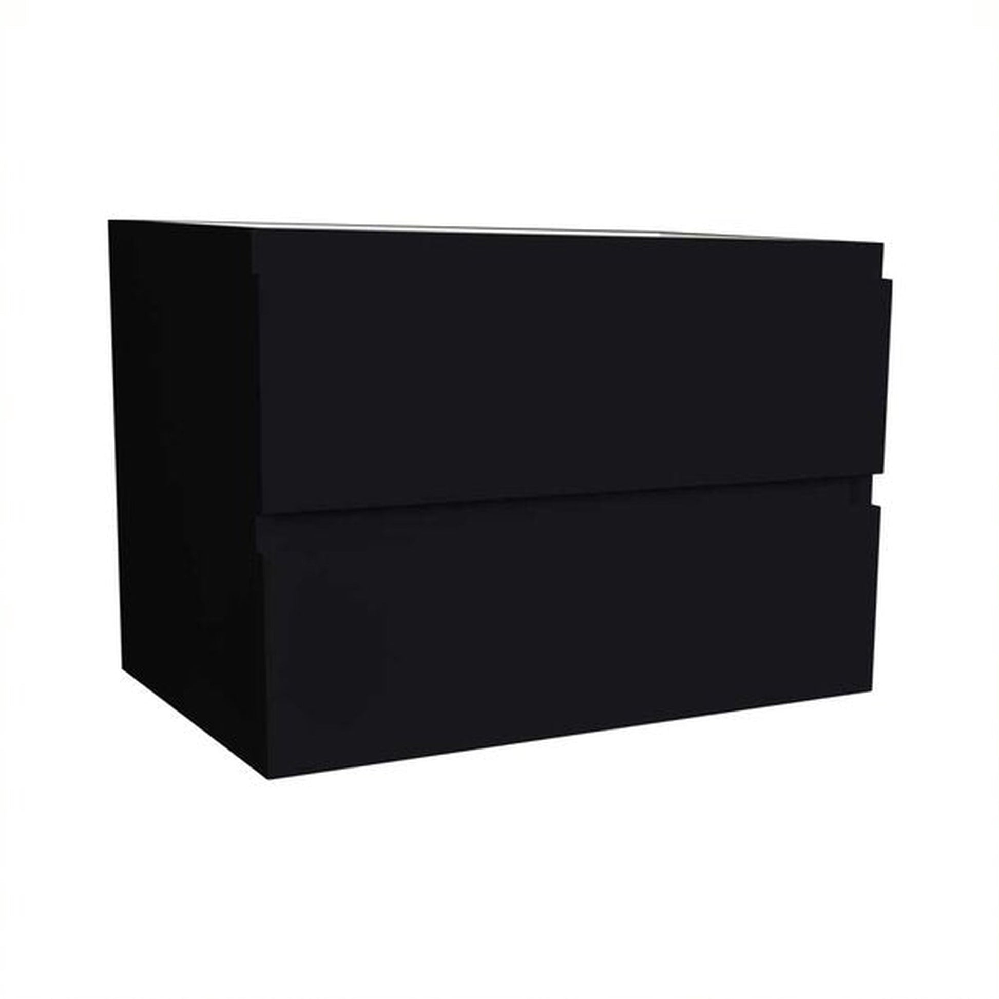 Volpa USA Salt 24" x 18" Black Wall-Mounted Floating Bathroom Vanity with Drawers