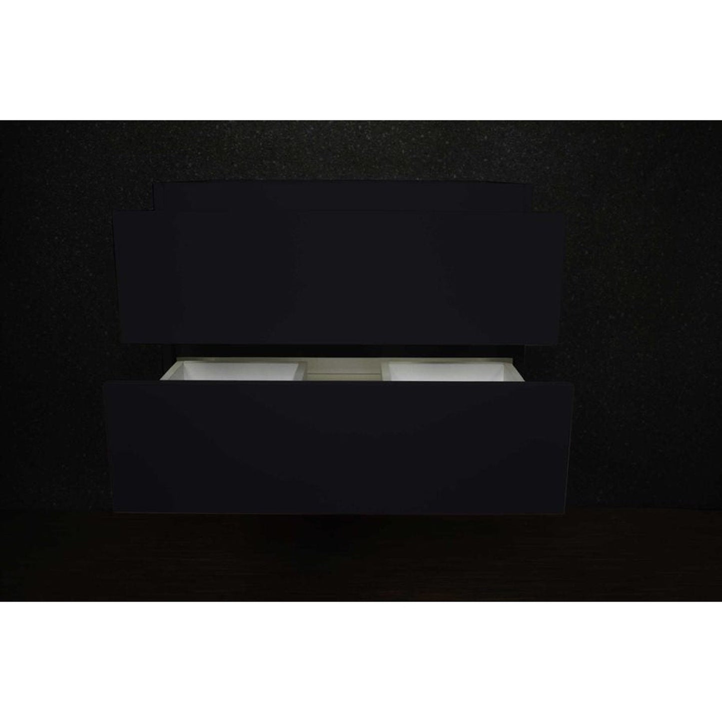 Volpa USA Salt 24" x 18" Black Wall-Mounted Floating Bathroom Vanity with Drawers