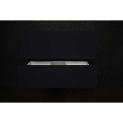 Volpa USA Salt 24" x 18" Black Wall-Mounted Floating Bathroom Vanity with Drawers