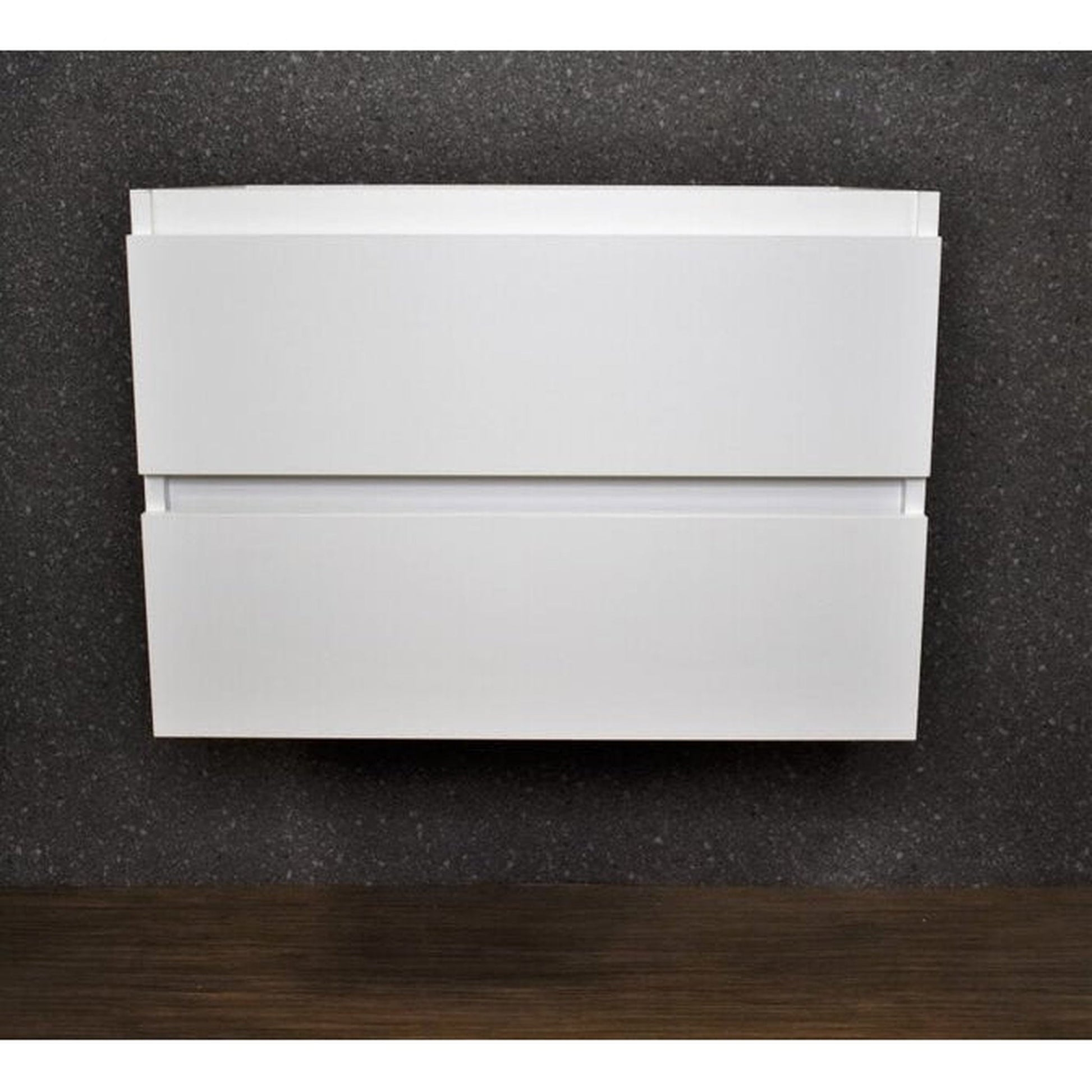 Volpa USA Salt 24" x 18" Gloss White Wall-Mounted Floating Bathroom Vanity With Drawers