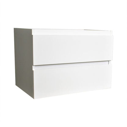 Volpa USA Salt 24" x 18" Gloss White Wall-Mounted Floating Bathroom Vanity With Drawers