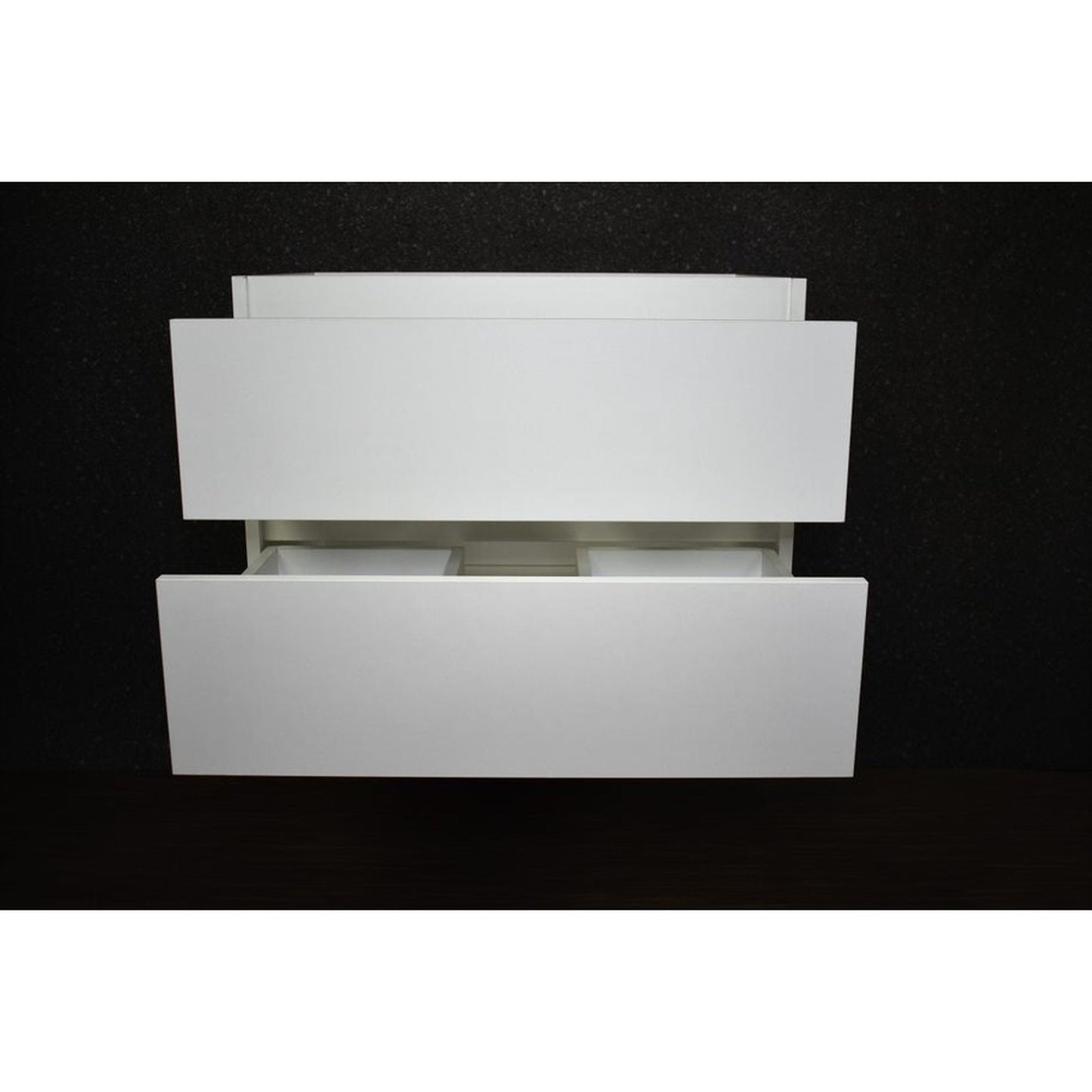 Volpa USA Salt 24" x 18" Gloss White Wall-Mounted Floating Bathroom Vanity With Drawers