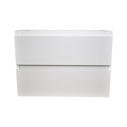 Volpa USA Salt 24" x 18" Gloss White Wall-Mounted Floating Bathroom Vanity With Drawers