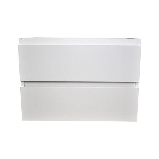 Volpa USA Salt 24" x 18" Gloss White Wall-Mounted Floating Bathroom Vanity With Drawers