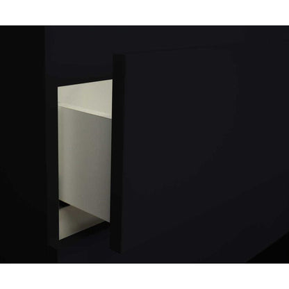 Volpa USA Salt 24" x 18" Glossy Black Wall-Mounted Floating Bathroom Vanity With Drawers