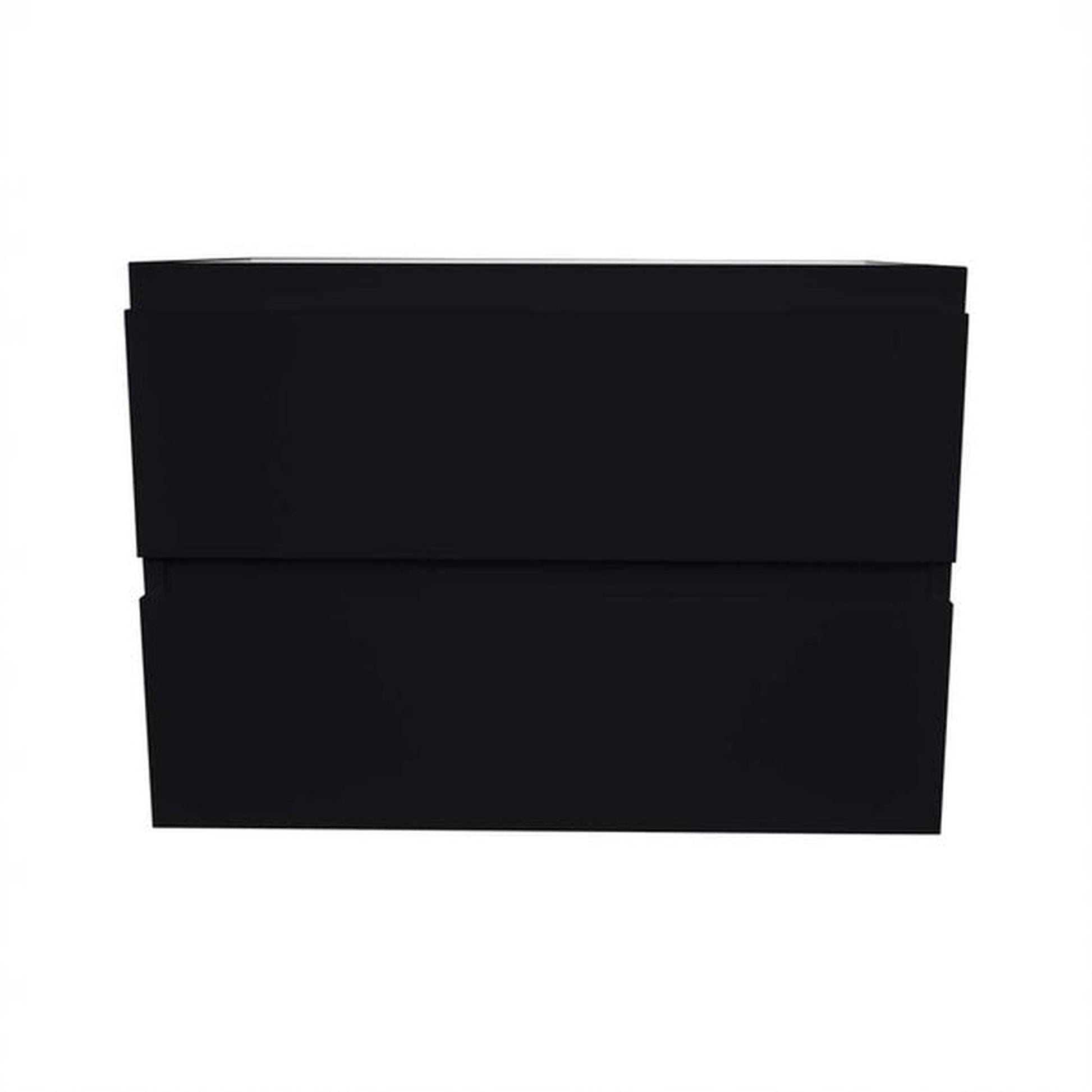 Volpa USA Salt 24" x 18" Glossy Black Wall-Mounted Floating Bathroom Vanity With Drawers