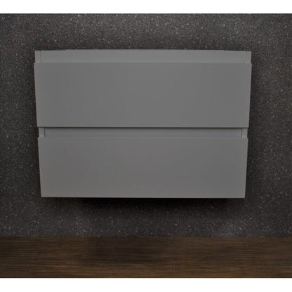 Volpa USA Salt 24" x 18" Gray Wall-Mounted Floating Bathroom Vanity Cabinet with Drawers