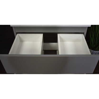 Volpa USA Salt 24" x 18" Gray Wall-Mounted Floating Bathroom Vanity With Drawers, Integrated Porcelain Ceramic Top and Integrated Ceramic Sink