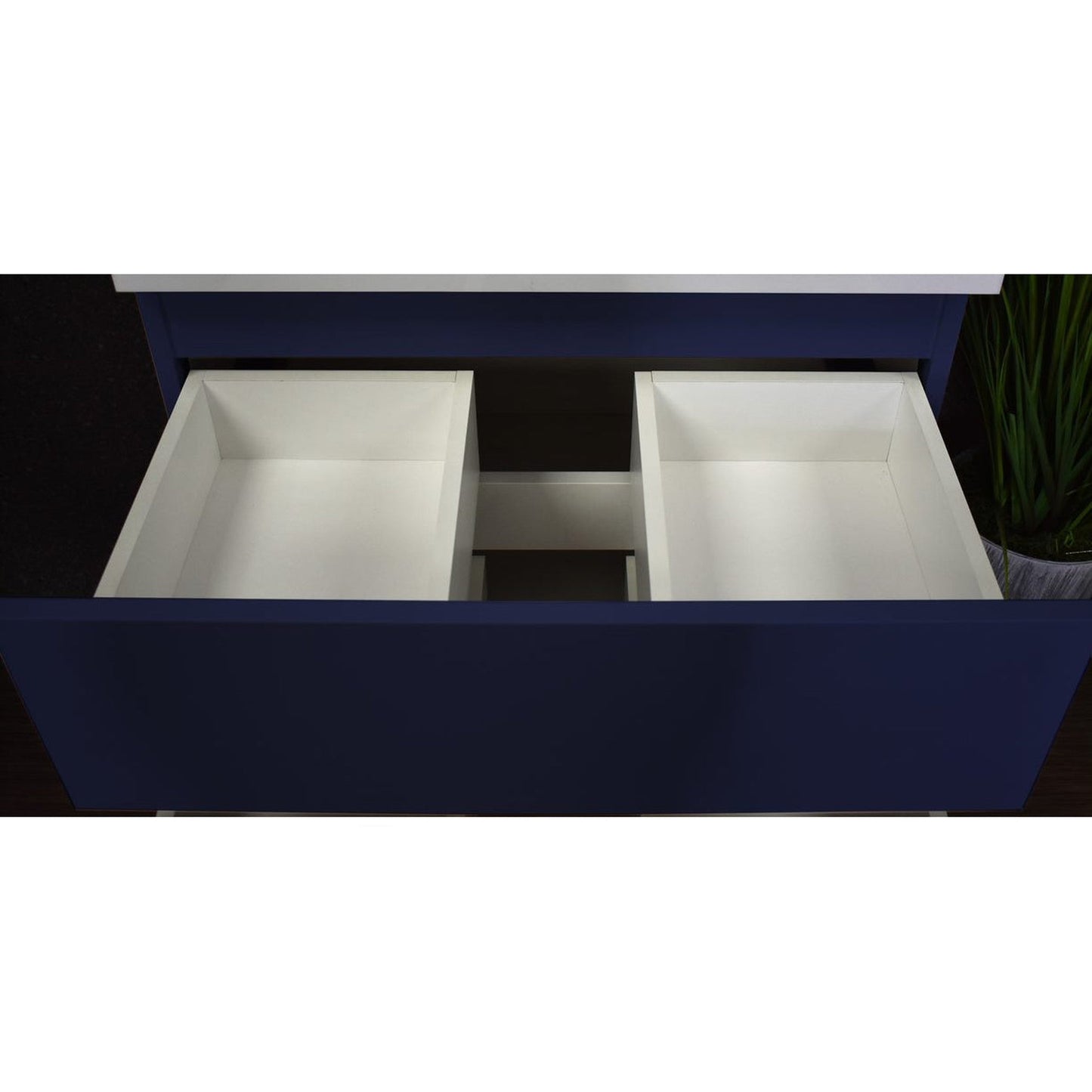 Volpa USA Salt 24" x 18" Navy Wall-Mounted Floating Bathroom Vanity Cabinet with Drawers