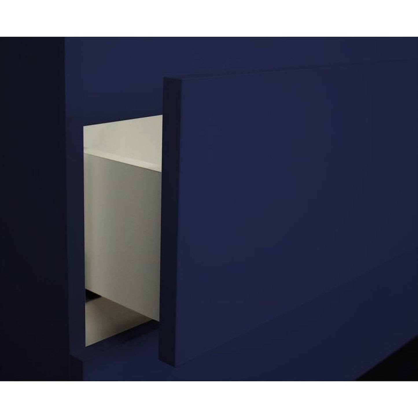 Volpa USA Salt 24" x 18" Navy Wall-Mounted Floating Bathroom Vanity With Drawers, Integrated Porcelain Ceramic Top and Integrated Ceramic Sink