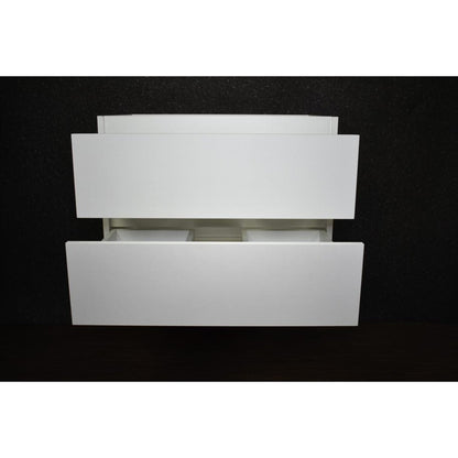 Volpa USA Salt 24" x 18" White Wall-Mounted Floating Bathroom Vanity With Drawers