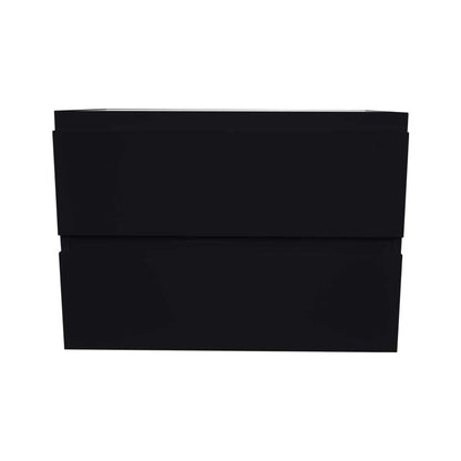 Volpa USA Salt 24" x 20" Black Wall-Mounted Floating Bathroom Vanity Cabinet with Drawers